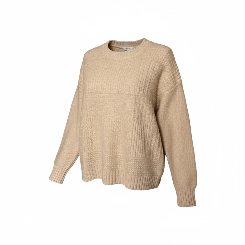 Madewell Merino Wool Textured Cableknit Sweater‎ Blush Tan / Camel Pink XS